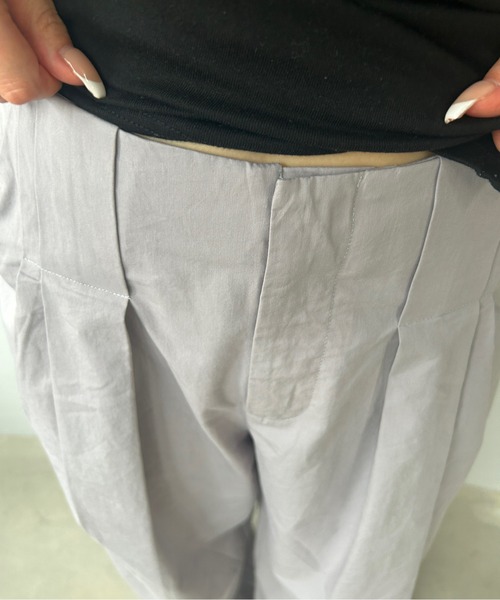 Fano Studios(ファノ ストゥディオズ)の「フロントプリーツ コットンワイドパンツ FX25K042【Fano Studios】(スラックス・レディース・パープル系・L/M/S)」の22枚目の写真