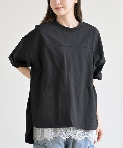 rps(アールピーエス)の「BACKヘンリーT(Tシャツ/カットソー・レディース・ブラック/ブルー/オフホワイト・フリー)」の2枚目の写真