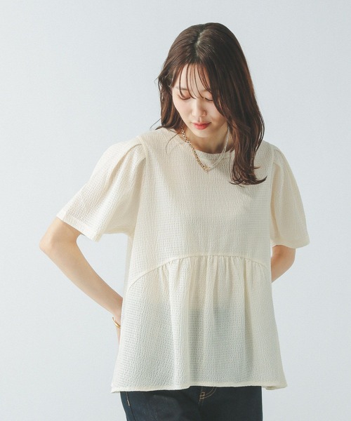 セール】ジャガードペプラムプルオーバー/311078（Tシャツ