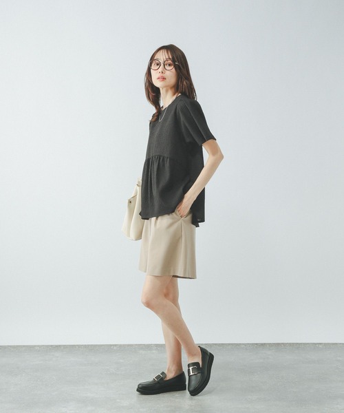 GLOBAL WORK(グローバルワーク)の「ジャガードペプラムプルオーバー/311078(Tシャツ/カットソー・レディース・アイボリー/ブラック/グリーン系その他3・MEDIUM/LARGE)」の5枚目の写真