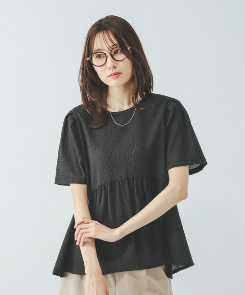 GLOBAL WORK(グローバルワーク)の「ジャガードペプラムプルオーバー/311078(Tシャツ/カットソー・レディース・アイボリー/ブラック/グリーン系その他3・MEDIUM/LARGE)」の6枚目の写真