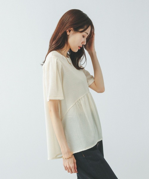 GLOBAL WORK(グローバルワーク)の「ジャガードペプラムプルオーバー/311078(Tシャツ/カットソー・レディース・アイボリー/ブラック/グリーン系その他3・MEDIUM/LARGE)」の11枚目の写真