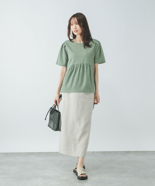 GLOBAL WORK(グローバルワーク)の「ジャガードペプラムプルオーバー/311078(Tシャツ/カットソー・レディース・アイボリー/ブラック/グリーン系その他3・MEDIUM/LARGE)」の12枚目の写真