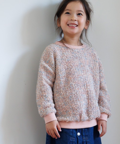 MAKE YOUR DAY(メイクユアデイ)の「ネップジャガードプルオーバー■80~140cm(スウェット・キッズ・ピンク/オレンジ・100/110/80/90/120/130/140)」の6枚目の写真