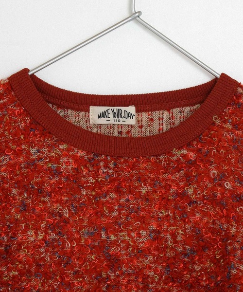 MAKE YOUR DAY(メイクユアデイ)の「ネップジャガードプルオーバー■80~140cm(スウェット・キッズ・ピンク/オレンジ・100/110/80/90/120/130/140)」の9枚目の写真