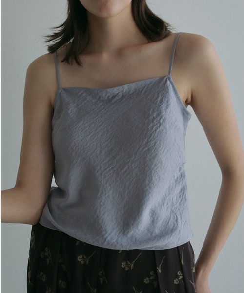 キャミソール UN3D. - satin gather camisole UN3D.（アンスリード）の「SATIN GATHER CAMISOLE【セットアップ