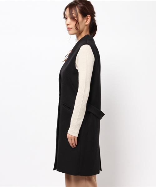 OUTLET（アウトレット）の「【robbem】T/Wロングジレ（ベスト・レディース・ブラック/オフホワイト・38）」の4枚目の写真