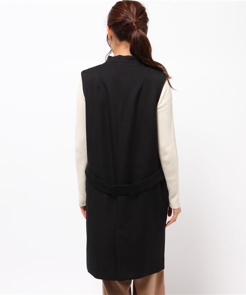 OUTLET（アウトレット）の「【robbem】T/Wロングジレ（ベスト・レディース・ブラック/オフホワイト・38）」の5枚目の写真