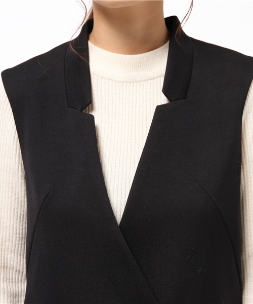 OUTLET（アウトレット）の「【robbem】T/Wロングジレ（ベスト・レディース・ブラック/オフホワイト・38）」の6枚目の写真
