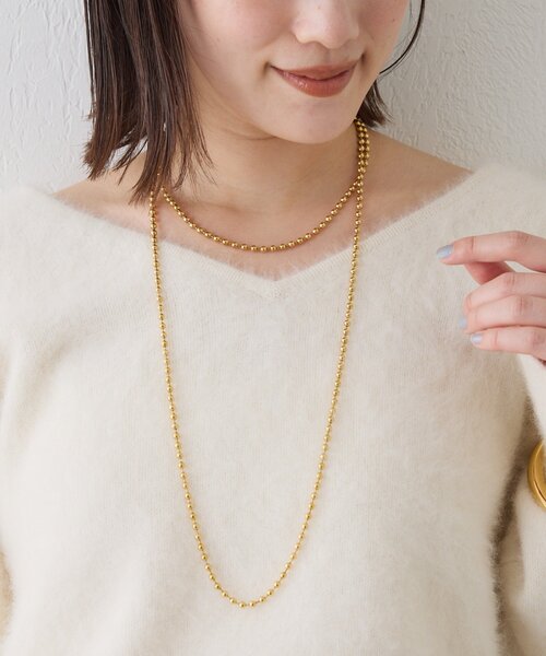 RIVE DROITE(リヴドロワ)の「【R.good(アールドットグッド)】120cmボールチェーンアジャストネックレ(ネックレス・レディース・シルバー/ゴールド・FREE)」の12枚目の写真