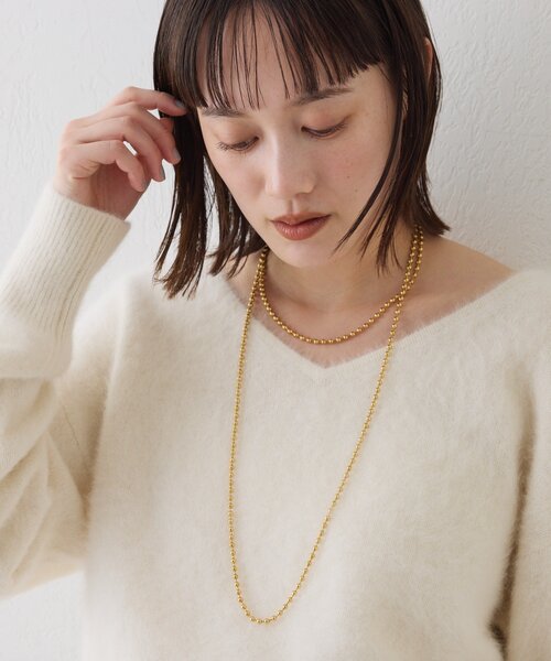 RIVE DROITE(リヴドロワ)の「【R.good(アールドットグッド)】120cmボールチェーンアジャストネックレ(ネックレス・レディース・シルバー/ゴールド・FREE)」の13枚目の写真