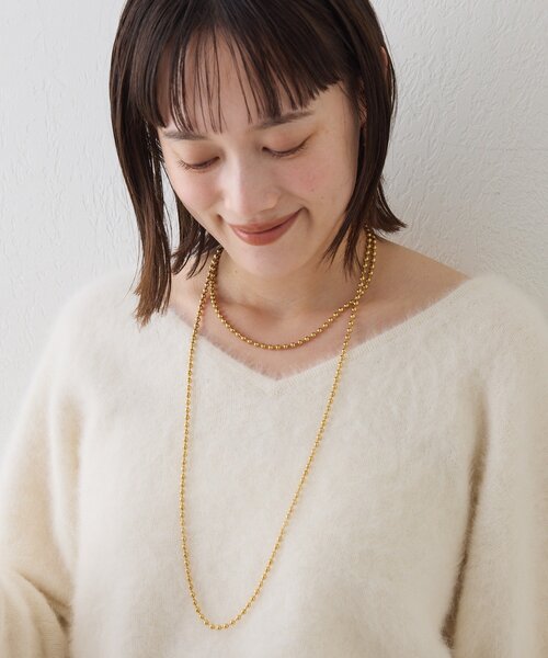 RIVE DROITE(リヴドロワ)の「【R.good(アールドットグッド)】120cmボールチェーンアジャストネックレ(ネックレス・レディース・シルバー/ゴールド・FREE)」の14枚目の写真