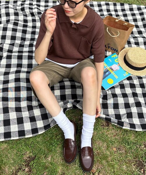 CIAOPANIC TYPY（チャオパニックティピー）の「【UNISEX】サマーニットポロシャツ（ポロシャツ・レディース・グリーン/アイボリー/ブラウン/ブラック・MEDIUM/LARGE）」の21枚目の写真