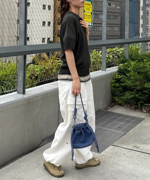 CIAOPANIC TYPY（チャオパニックティピー）の「【UNISEX】サマーニットポロシャツ（ポロシャツ・レディース・グリーン/アイボリー/ブラウン/ブラック・MEDIUM/LARGE）」の15枚目の写真