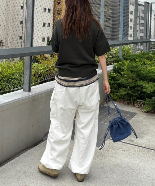 CIAOPANIC TYPY（チャオパニックティピー）の「【UNISEX】サマーニットポロシャツ（ポロシャツ・レディース・グリーン/アイボリー/ブラウン/ブラック・MEDIUM/LARGE）」の14枚目の写真