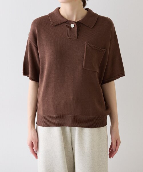 CIAOPANIC TYPY（チャオパニックティピー）の「【UNISEX】サマーニットポロシャツ（ポロシャツ・レディース・グリーン/アイボリー/ブラウン/ブラック・MEDIUM/LARGE）」の12枚目の写真