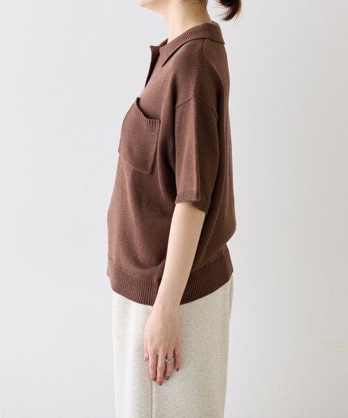 CIAOPANIC TYPY（チャオパニックティピー）の「【UNISEX】サマーニットポロシャツ（ポロシャツ・レディース・グリーン/アイボリー/ブラウン/ブラック・MEDIUM/LARGE）」の11枚目の写真