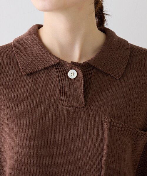 CIAOPANIC TYPY（チャオパニックティピー）の「【UNISEX】サマーニットポロシャツ（ポロシャツ・レディース・グリーン/アイボリー/ブラウン/ブラック・MEDIUM/LARGE）」の9枚目の写真