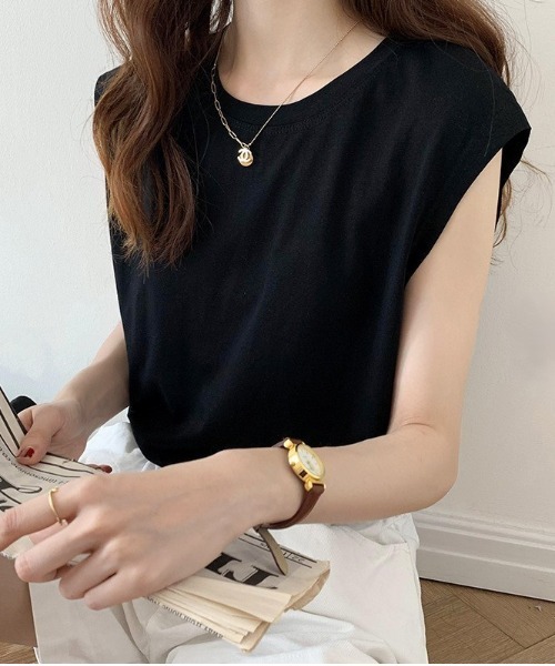 Dolce Fiora(ドルチェフィオラ)の「ワイドスリーブトップス(Tシャツ/カットソー・レディース・ブラック/ホワイト・M)」の1枚目の写真