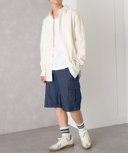 MAGASIN DE MODE Brew(マガジンデモードブリュー)の「【MAGASIN DE MODE Brew】5.0ozデニムカーゴショートパンツ(ABI) MNY 5271-6020 ルーズフィット ライトオンス 快適素材(デニムパンツ・メンズ・ネイビー/サックスブルー・M/L/2L)」の13枚目の写真
