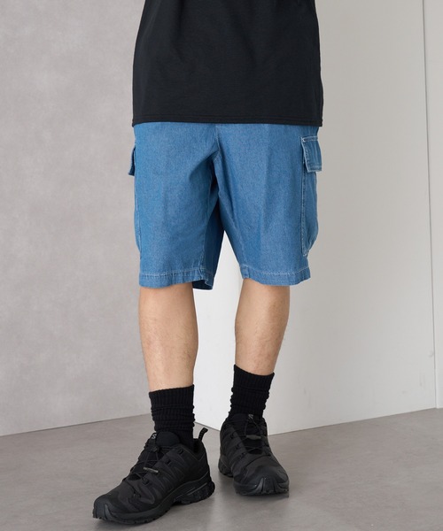 MAGASIN DE MODE Brew(マガジンデモードブリュー)の「【MAGASIN DE MODE Brew】5.0ozデニムカーゴショートパンツ(ABI) MNY 5271-6020 ルーズフィット ライトオンス 快適素材(デニムパンツ・メンズ・ネイビー/サックスブルー・M/L/2L)」の5枚目の写真