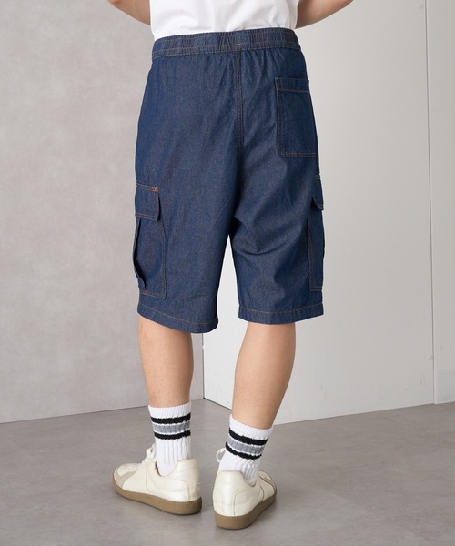 MAGASIN DE MODE Brew(マガジンデモードブリュー)の「【MAGASIN DE MODE Brew】5.0ozデニムカーゴショートパンツ(ABI) MNY 5271-6020 ルーズフィット ライトオンス 快適素材(デニムパンツ・メンズ・ネイビー/サックスブルー・M/L/2L)」の11枚目の写真