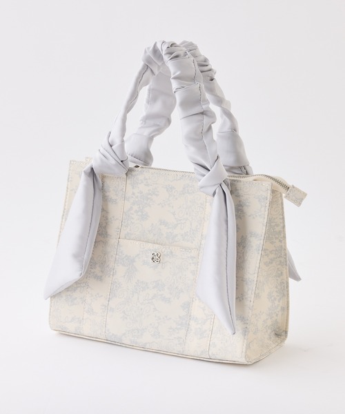 one after another NICE CLAUP(ワンアフターアナザーナイスクラップ)の「WEB限定/ギャザーハンドルミニトートバッグ(トートバッグ・レディース・アイボリー/ホワイト×ブラック/ブラック/ホワイト系その他/ブルー系その他/ブラック系その他/ピンク・FREE)」の6枚目の写真