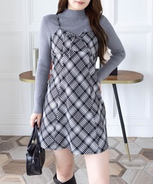 clear | リボン付きチェックミニワンピ‐ス[着回し力抜群 ガーリー レトロ]≪SS新作≫(ワンピース)