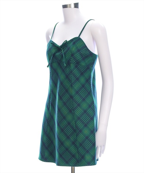 clear（クリア）の「リボン付きチェックミニワンピ‐ス[着回し力抜群 ガーリー レトロ]（ワンピース・レディース・グリーン系その他/ブラック系その他/ブラウン系その他・F）」の12枚目の写真