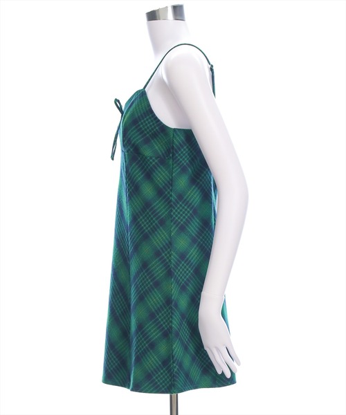 clear（クリア）の「リボン付きチェックミニワンピ‐ス[着回し力抜群 ガーリー レトロ]（ワンピース・レディース・グリーン系その他/ブラック系その他/ブラウン系その他・F）」の13枚目の写真