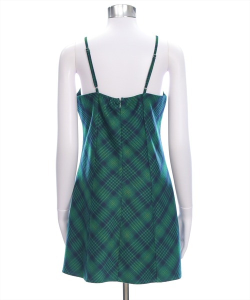 clear（クリア）の「リボン付きチェックミニワンピ‐ス[着回し力抜群 ガーリー レトロ]（ワンピース・レディース・グリーン系その他/ブラック系その他/ブラウン系その他・F）」の15枚目の写真