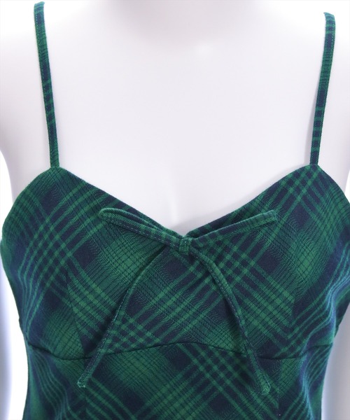 clear（クリア）の「リボン付きチェックミニワンピ‐ス[着回し力抜群 ガーリー レトロ]（ワンピース・レディース・グリーン系その他/ブラック系その他/ブラウン系その他・F）」の18枚目の写真