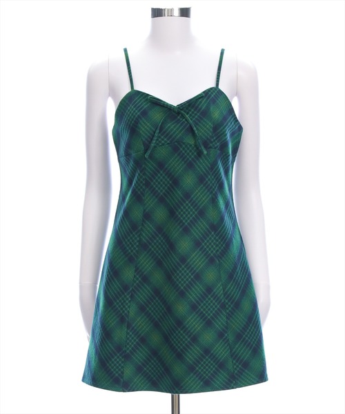 clear（クリア）の「リボン付きチェックミニワンピ‐ス[着回し力抜群 ガーリー レトロ]（ワンピース・レディース・グリーン系その他/ブラック系その他/ブラウン系その他・F）」の22枚目の写真