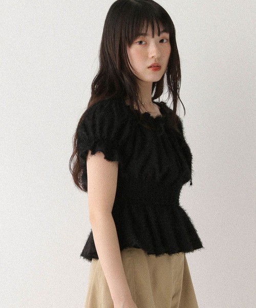 Heather(ヘザー)の「ジャガードリボンブラウス 575725(シャツ/ブラウス・レディース・アイボリー/ブラック/ピンク・FREE)」の12枚目の写真