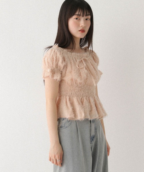 ブラウス シャツ ジャガードリボンブラウス　575725 レディース ジャガードリボンブラウス 575725（シャツ/ブラウス）｜Heather