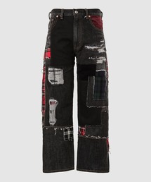 JUNYA WATANABE Levi's コラボ Wネーム デニムパンツ 花柄 Levi's Wネーム サイドフラワープリント