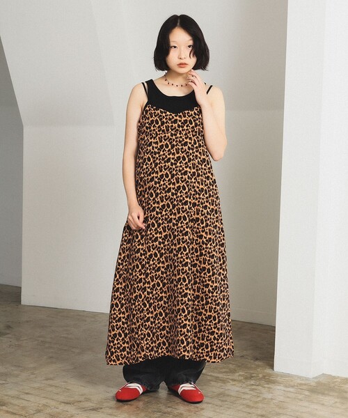 Ray BEAMS（レイビームス）の「プリント キャミ ワンピース（ワンピース・レディース・カーキ/グリーン系その他5・0/1）」の3枚目の写真