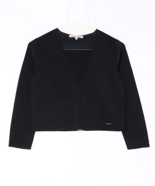 Viaggio Blu(ビアッジョブルー)の「ルシンダボレロカーディガン≪手洗い可能≫(ニット/セーター・レディース・ブラック/ホワイト・S/M)」の6枚目の写真