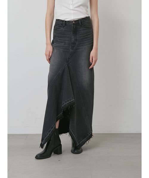 styling/(スタイリング)の「ヘムフレア2WAYデニムスカート(デニムスカート・レディース・ブルー/ブラック・0/1)」の4枚目の写真