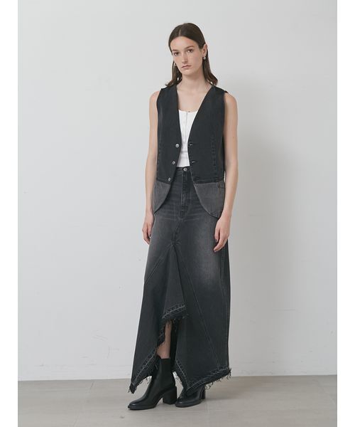 styling/(スタイリング)の「ヘムフレア2WAYデニムスカート(デニムスカート・レディース・ブルー/ブラック・0/1)」の11枚目の写真