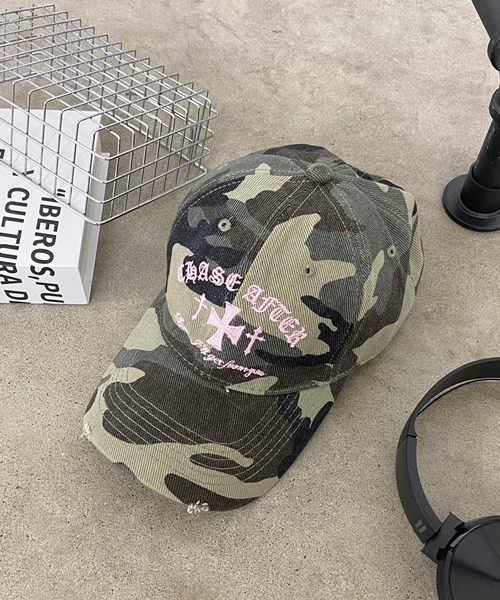 セール】迷彩柄刺繍クロスロゴキャップ（キャップ）｜rire（リル