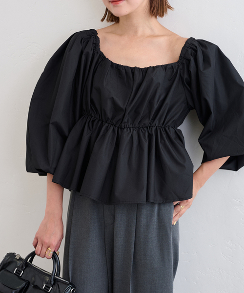 U by SPICK&SPAN(ユーバイスピックアンドスパン)の「2WAY オフショルブラウス(シャツ/ブラウス・レディース・イエロー/ブラック/ホワイト・FREE)」の19枚目の写真