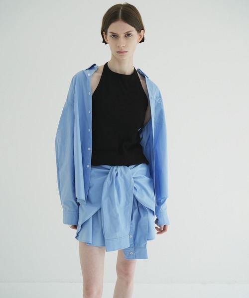 CLANE（クラネ）の「LOGO BUTTON-DOWN BASIC SHIRTS（シャツ/ブラウス・レディース・その他/サックスブルー/ホワイト・1/2）」の8枚目の写真