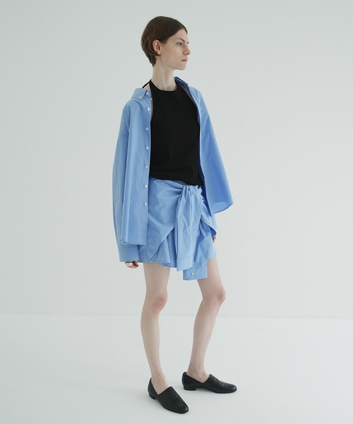 CLANE（クラネ）の「LOGO BUTTON-DOWN BASIC SHIRTS（シャツ/ブラウス・レディース・その他/サックスブルー/ホワイト・1/2）」の11枚目の写真