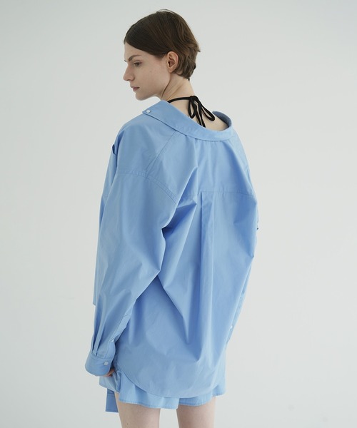 CLANE（クラネ）の「LOGO BUTTON-DOWN BASIC SHIRTS（シャツ/ブラウス・レディース・その他/サックスブルー/ホワイト・1/2）」の10枚目の写真