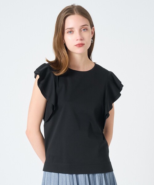 ANAYI(アナイ)の「コットンスムースダブルフリルプルオーバー(Tシャツ/カットソー・レディース・オフホワイト/ブルー/ブラック・38/36)」の3枚目の写真
