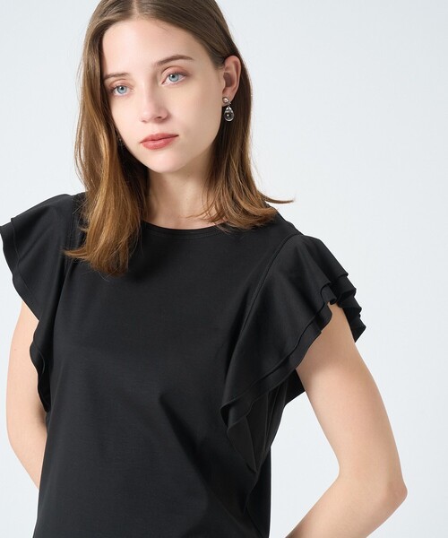 ANAYI(アナイ)の「コットンスムースダブルフリルプルオーバー(Tシャツ/カットソー・レディース・オフホワイト/ブルー/ブラック・38/36)」の17枚目の写真
