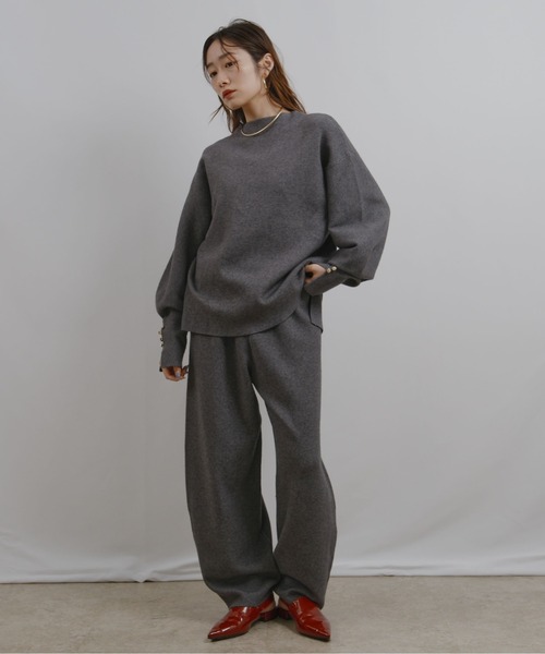 ミラノリブ編みカーブパンツ Palm Riche│Eimee Law & LHELBIE 公式