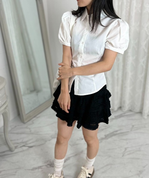 mebole(メボレ)の「dolce puff ribbon shirt(シャツ/ブラウス・レディース・ホワイト・FREE)」の8枚目の写真
