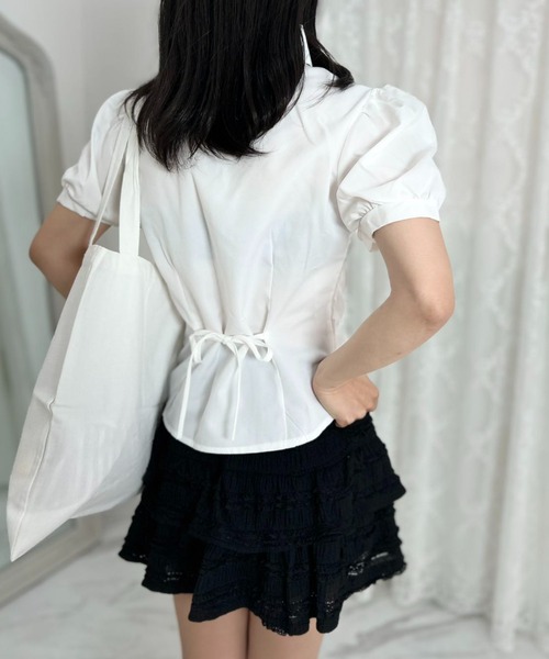 mebole(メボレ)の「dolce puff ribbon shirt(シャツ/ブラウス・レディース・ホワイト・FREE)」の5枚目の写真
